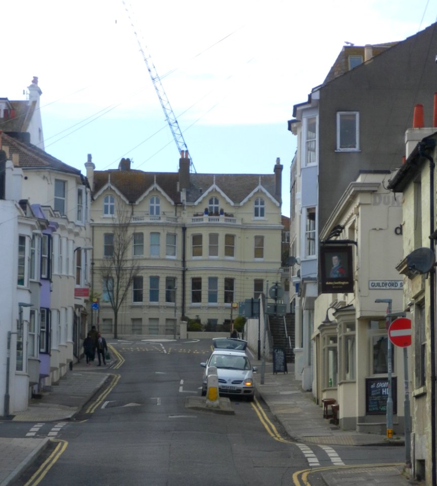 Westward view along Guildford Road, West Hill, Brighton (April 2013)