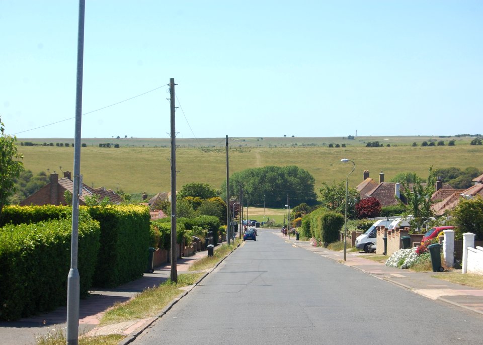 Westward view along Cowley Drive, Woodingdean (May 2020)