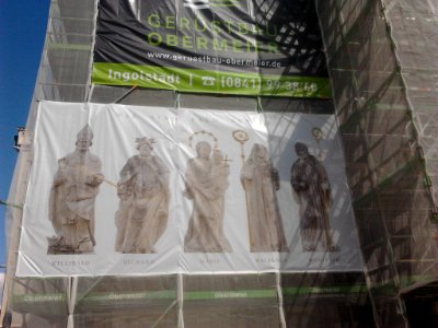 Westfassade Dom Eichstätt -Gerüstverkleidung 2015 (2)