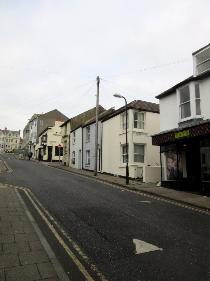 Westward view along Upper Gloucester Road, West Hill, Brighton (December 2016)