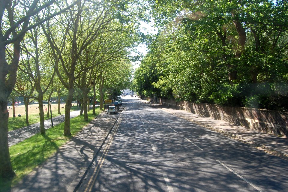 Westward view along Union Road, Brighton (May 2020)