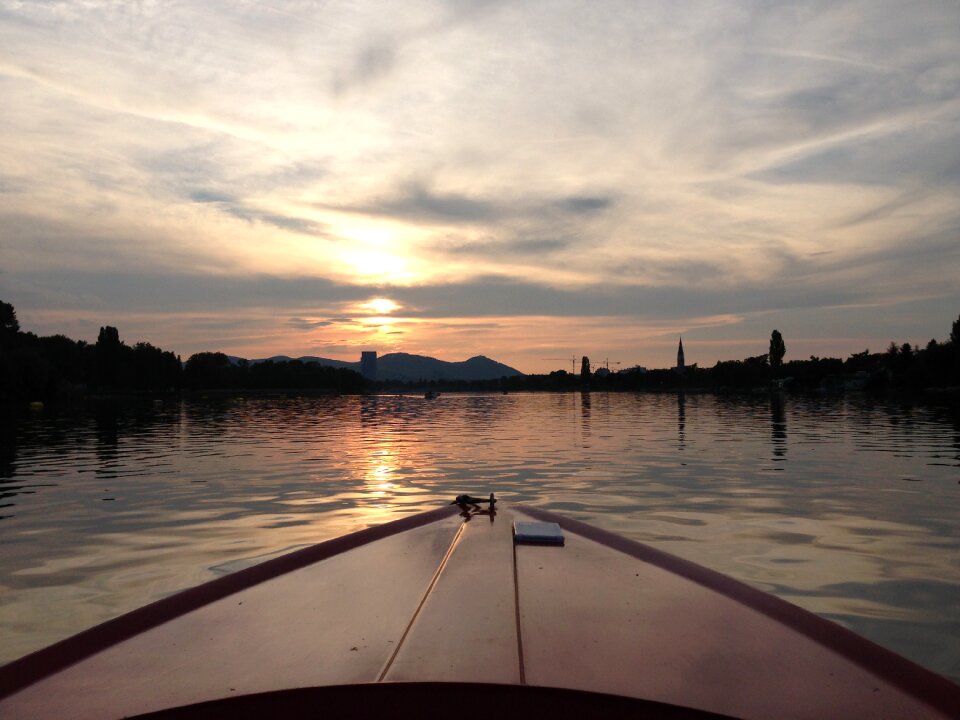 Vienna danube sunset