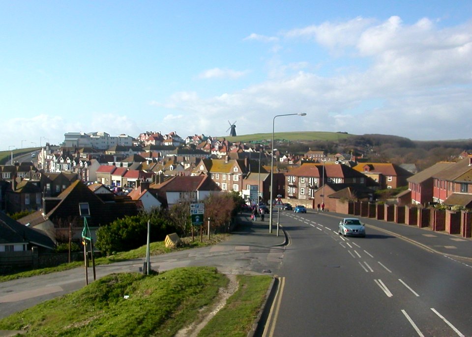 Westward view from Marine Drive, Rottingdean (March 2007)