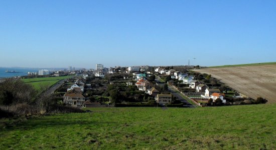 Westward view of Housing at Roedean, Brighton (January 2010)