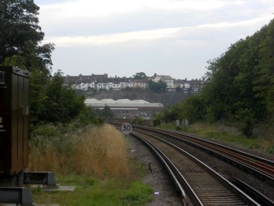 Westward view from London Road (Brighton) Station (August 2013)