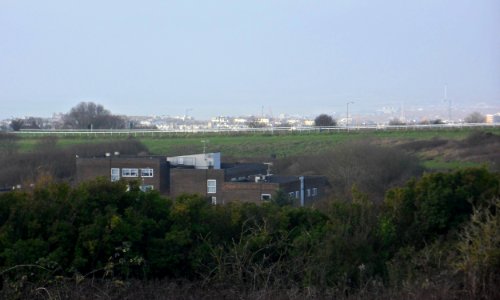 West-Southwestward view across Brighton from top end of Wilson Avenue, Whitehawk (December 2013)