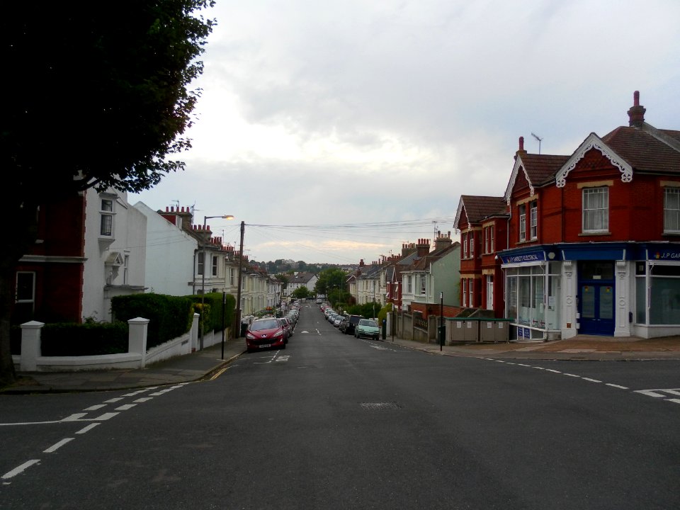 Westward view along Grantham Road, Brighton (August 2013)