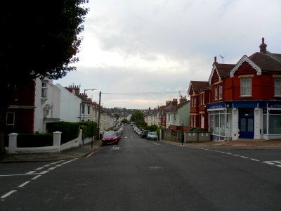 Westward view along Grantham Road, Brighton (August 2013)
