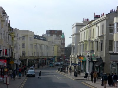 Westward view along Western Road, Hove (towards Palmeira Square) (April 2013)