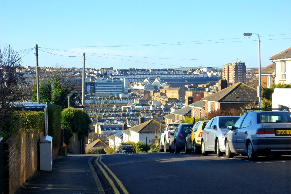 Westward view down Sussex Street, Brighton (January 2014)