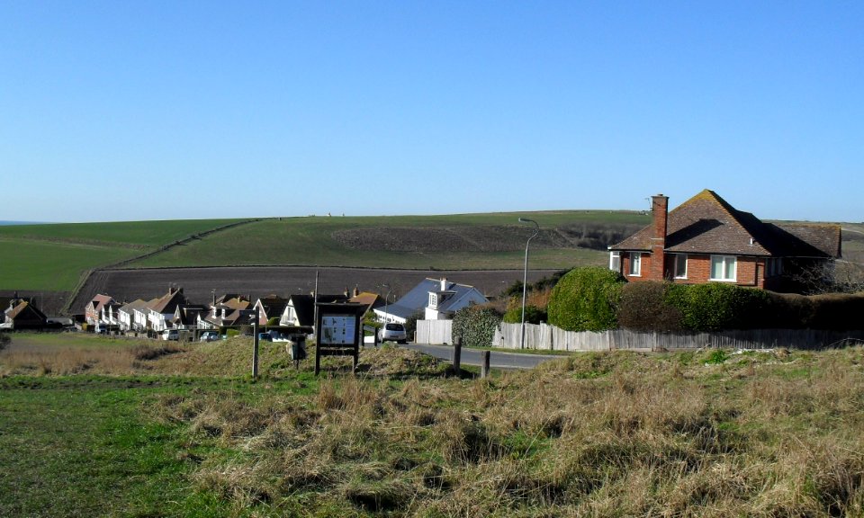 Westward view down Beacon Hill, Ovingdean (January 2010)