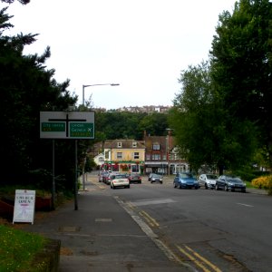 Westward view of Preston Village from Preston Drove, Brighton (September 2011)