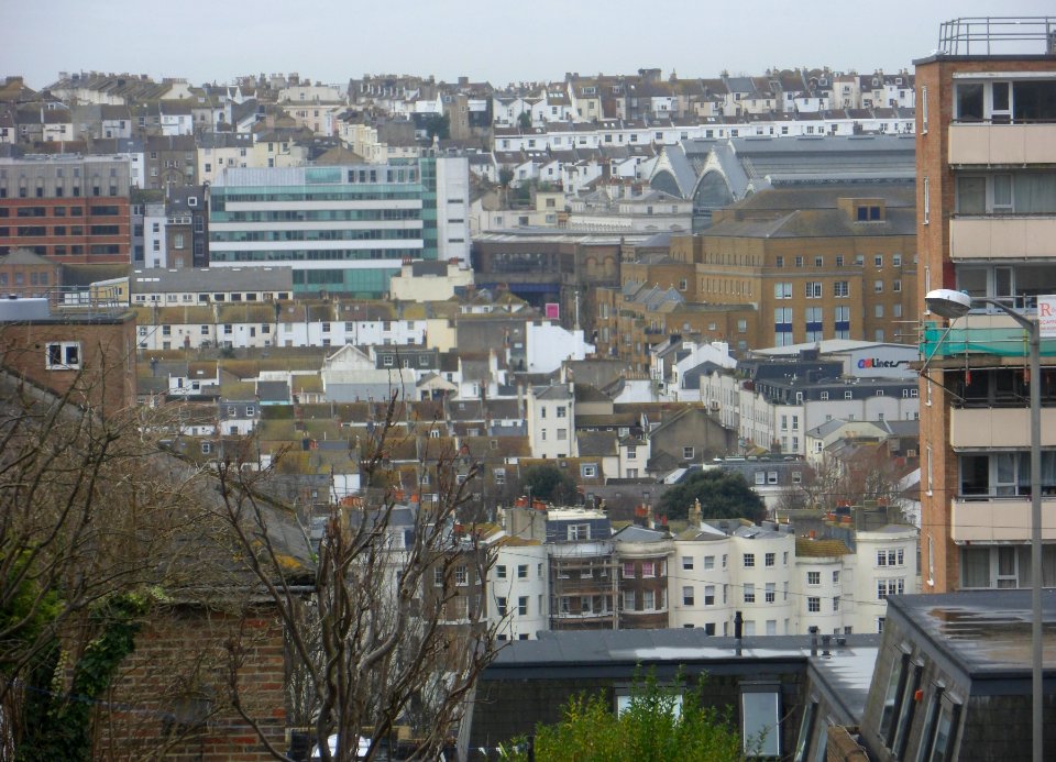 Westward view towards central Brighton from Richmond Street, Brighton (January 2015)