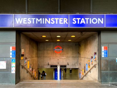 Westminster station entrance 2020 photo