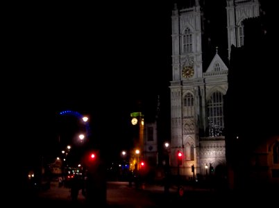 Westminster Abbey, Tower, and the London Eye photo