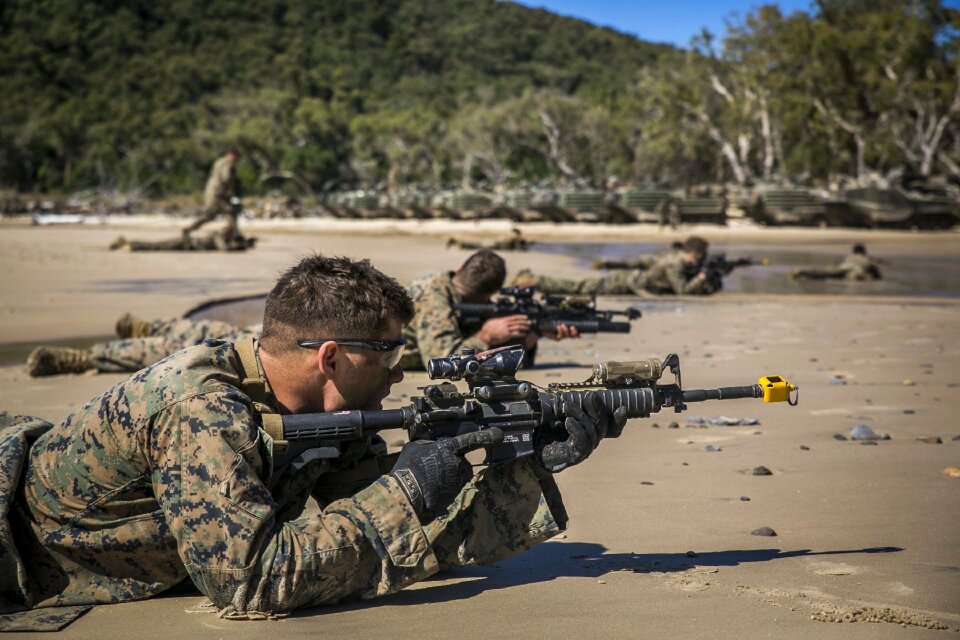Marines landing amphibious assault