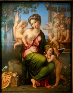 Who buys gods of love, by Franz and Johannes Riepenhausen, early 1800s, oil on panel - Germanisches Nationalmuseum - Nuremberg, Germany - DSC03474
