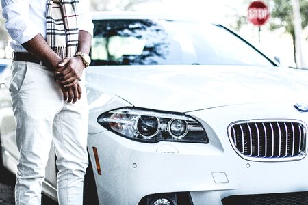 Car white headlight