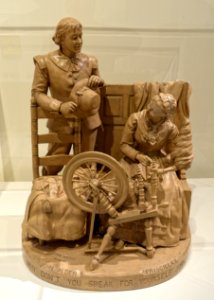 Why don't you speak for yourself, John, by John Rogers, 1892, plaster and paint - Peabody Essex Museum - DSC07161