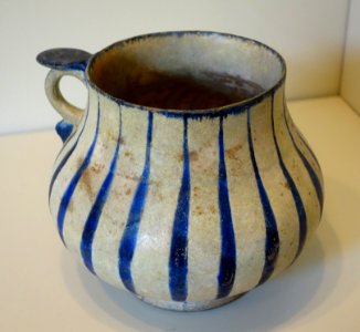 Whiteware tankard, Iran, Kashan, Seljuk period, early 13th century, white earthenware painted in underglaze cobalt blue - Cincinnati Art Museum - DSC04151