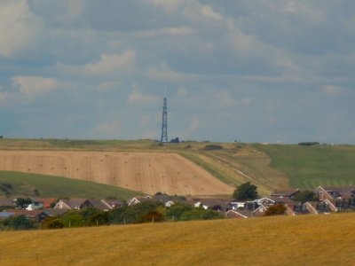 Whitehawk Hill Transmitting Station seen from Open Fields north of Saltdean (August 2014)