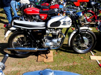 White Triumph motorcycle