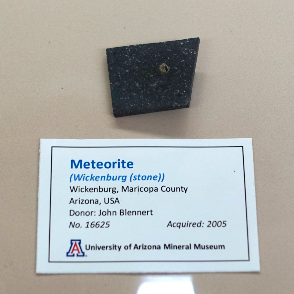 Wickenburg (stone) meteorite, Arizona - University of Arizona Mineral Museum - University of Arizona - Tucson, AZ - DSC08460
