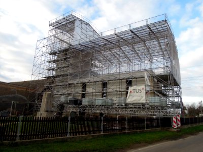 Wiederaufbau Tellschützer Kirche mit Eingerüstung ab Mai 2015D