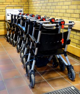 Wheelchairs for visitors at the entrance - NÄL hospital 3