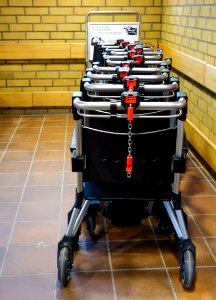 Wheelchairs for visitors at the entrance - NÄL hospital 2