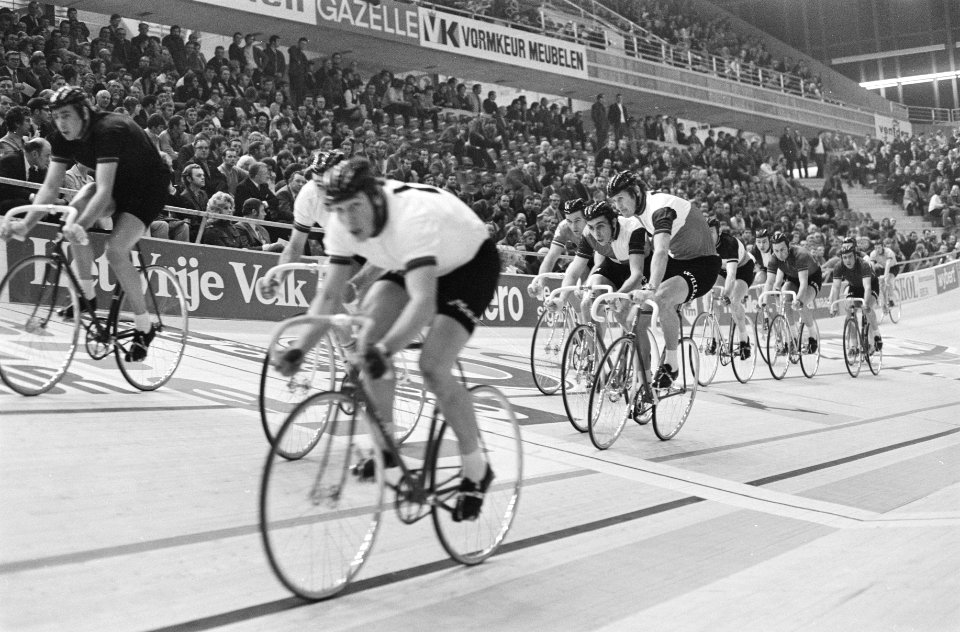 Wielerzesdaagse, Ahoyhal, Rotterdam midden koppel Post-Sercu tijdens wissel, Bestanddeelnr 924-1806