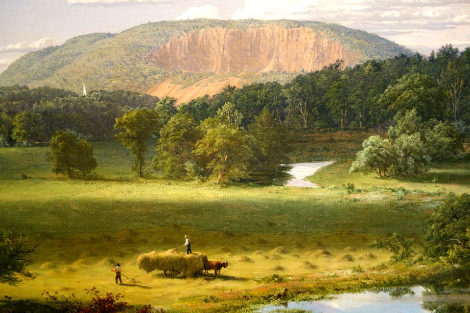 West Rock, New Haven, by Frederic Edwin Church, detail, 1849, oil on canvas - New Britain Museum of American Art - DSC09286