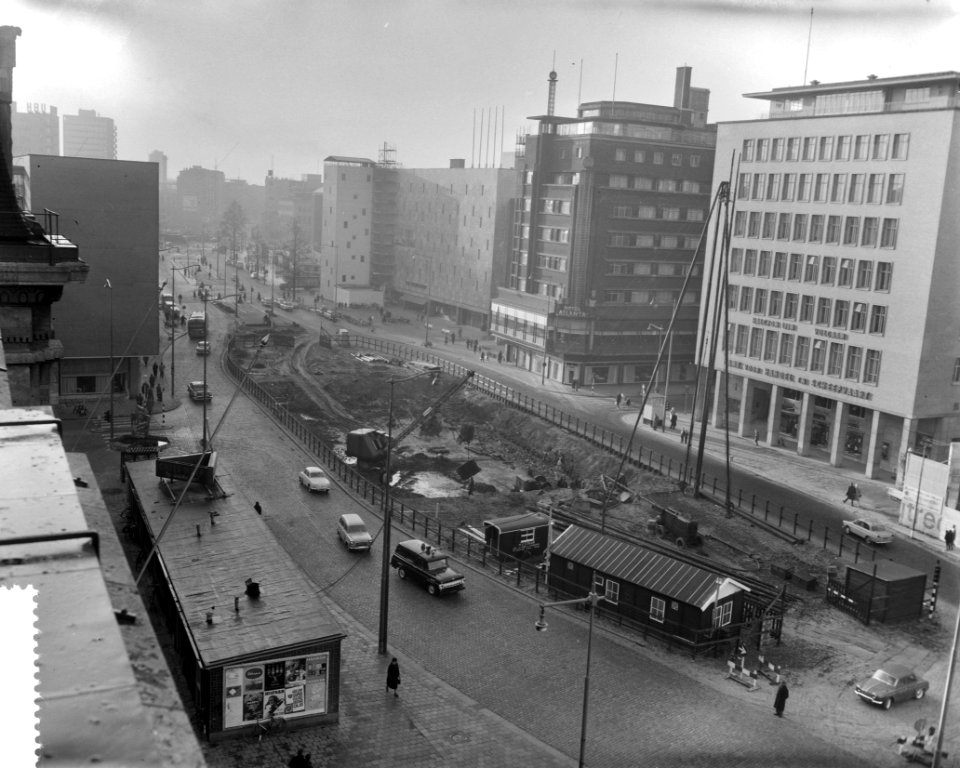 Werkzaamheden metrobouw op de Coolsingel te Rotterdam, Bestanddeelnr 911-9168