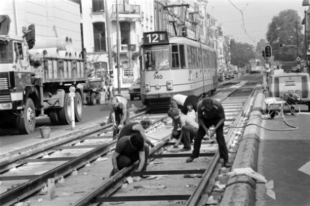 Werkzaamheden aan tramrails Bilderdijkstraat in Amsterdam, Bestanddeelnr 931-5842