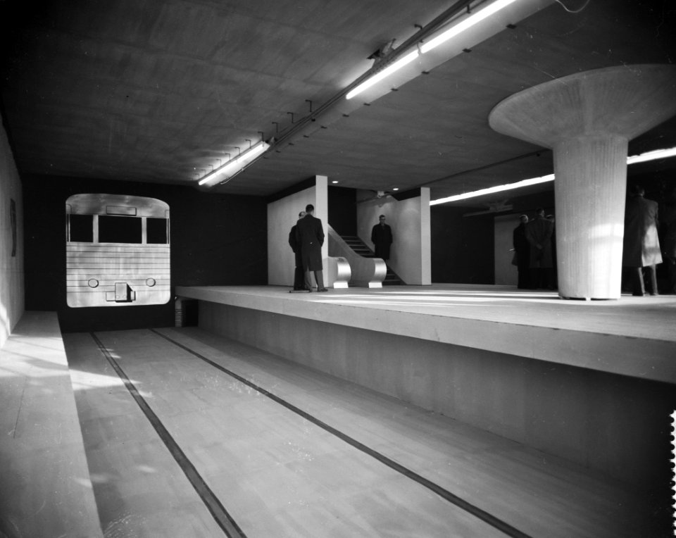 Werkzaamheden metrobouw te Rotterdam, metrostation op ware grootte in Rotterdam, Bestanddeelnr 912-1222