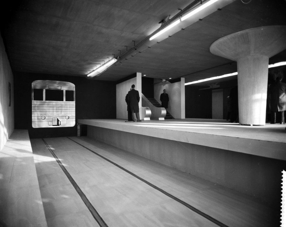 Werkzaamheden metrobouw te Rotterdam, metrostation op ware grootte in Rotterdam, Bestanddeelnr 912-1221