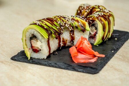 Sushi roll japanese food photo