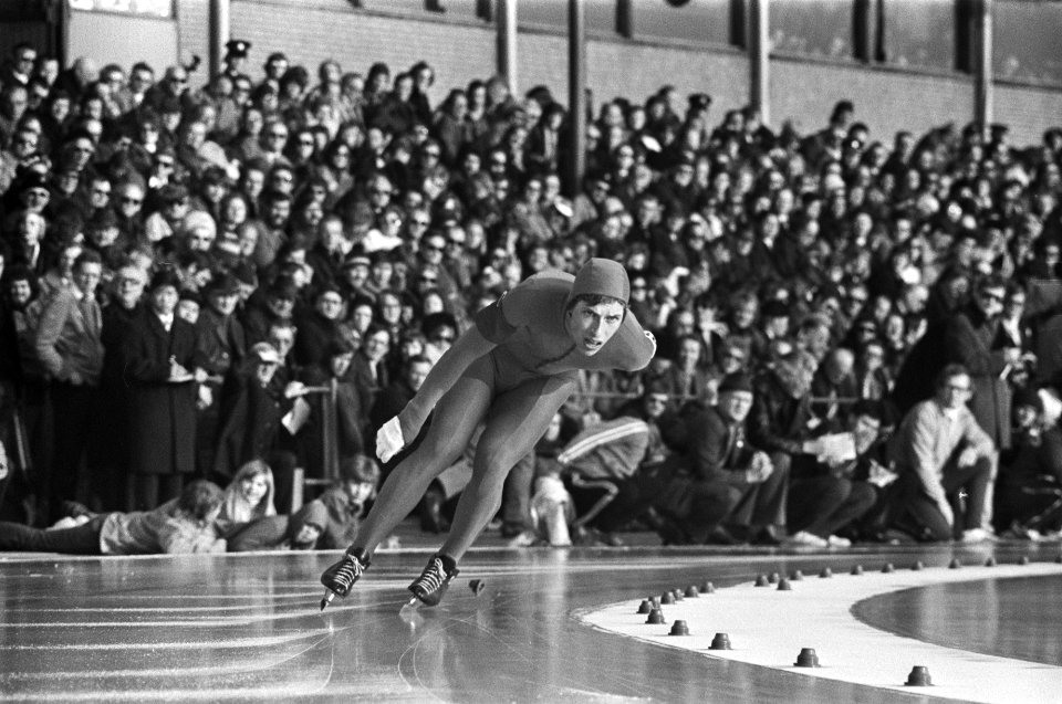 Wereldkampioenschappen schaatsen in Heerenveen Joop Pasman op 5000 meter, Bestanddeelnr 928-4374