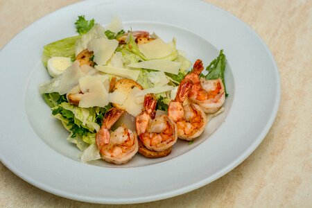 Dish salad shrimp