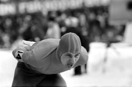 Wereldkampioenschappen schaatsen heren allround in Göteborg. Kees Verkerk in act, Bestanddeelnr 921-1441