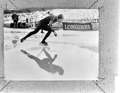 Wereldkampioenschappen schaatsen heren, Gothenburg Kees Verkerk in aktie met sp, Bestanddeelnr 924-2680