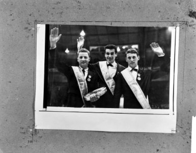 Wereldkampioenschappen kunstrijden heren Dortmund, de WK 1962 op podium vlnr, Bestanddeelnr 916-1030
