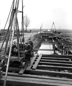 Werkaanleg transportleiding Lek, Duinplan, Gouda, watervoorziening Den Haag, Bestanddeelnr 906-8913