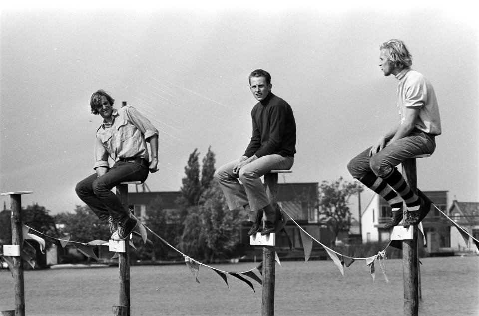Wereldkampioenschappen paalzitten in Roelofarendsveen, vlnr Jan de Koning , , Bestanddeelnr 924-7950