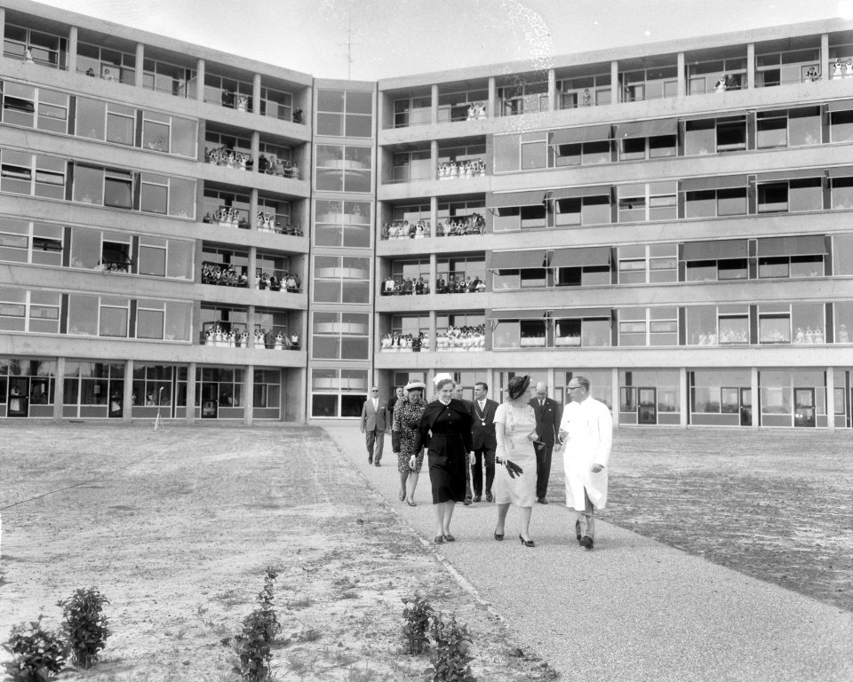 Werkbezoek van koningin aan de stad Groningen de koningin tijdens de rondgang d, Bestanddeelnr 917-8867