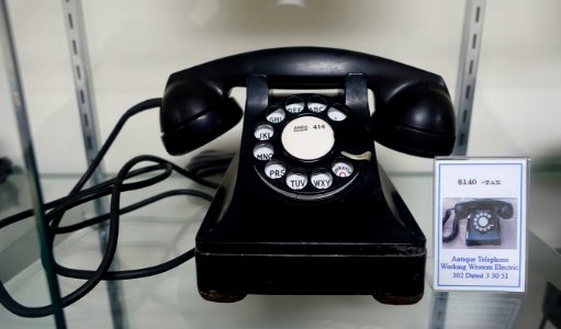 Western Electric 302, dated 3-30-1951 - Telephone Museum - Waltham, Massachusetts - DSC08100
