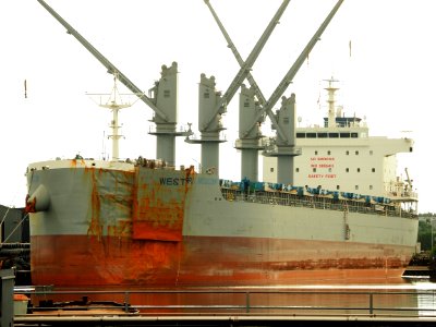 Western Moscow (ship, 2018) IMO 9855410 after collision in the Beringhaven pic4