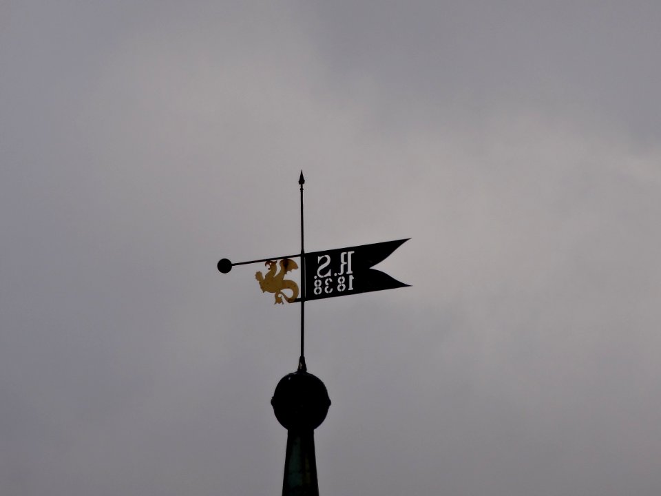 Wetterfahne auf der Windmühle in Hopfgarten, Thüringen