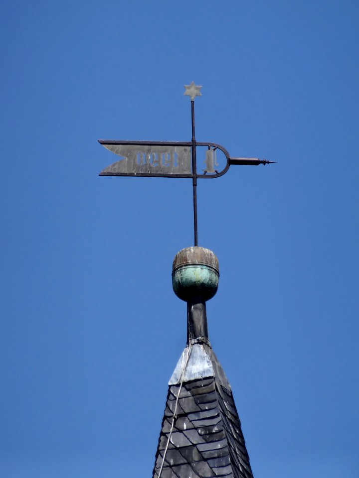 Wetterfahne auf der Kirche von Wohlsborn