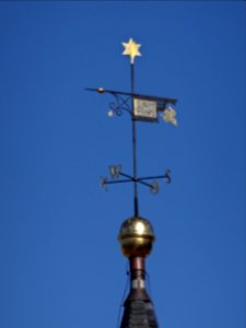 Wetterfahne auf dem Gemeindehaus in Breitenbach (Schmalkalden)